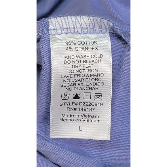 Double Zero Bodysuit  Pale Indigo Scoop Neck Womens Size L Cotton/Spandex - Picture 4 of 8